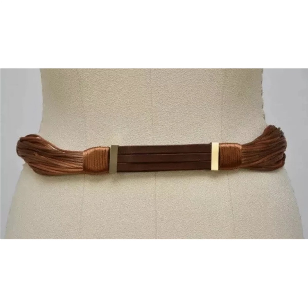 Chanel burnt orange silk belt. Size 30-34 - Picture 2 of 9